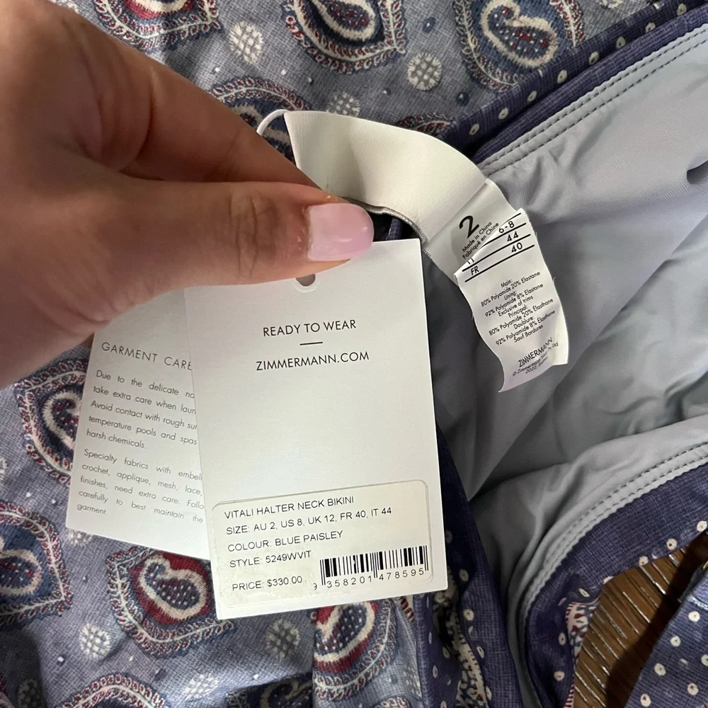 Zimmerman Paisley Vitali Halter Neck Bikini Set - Picture 4 of 5